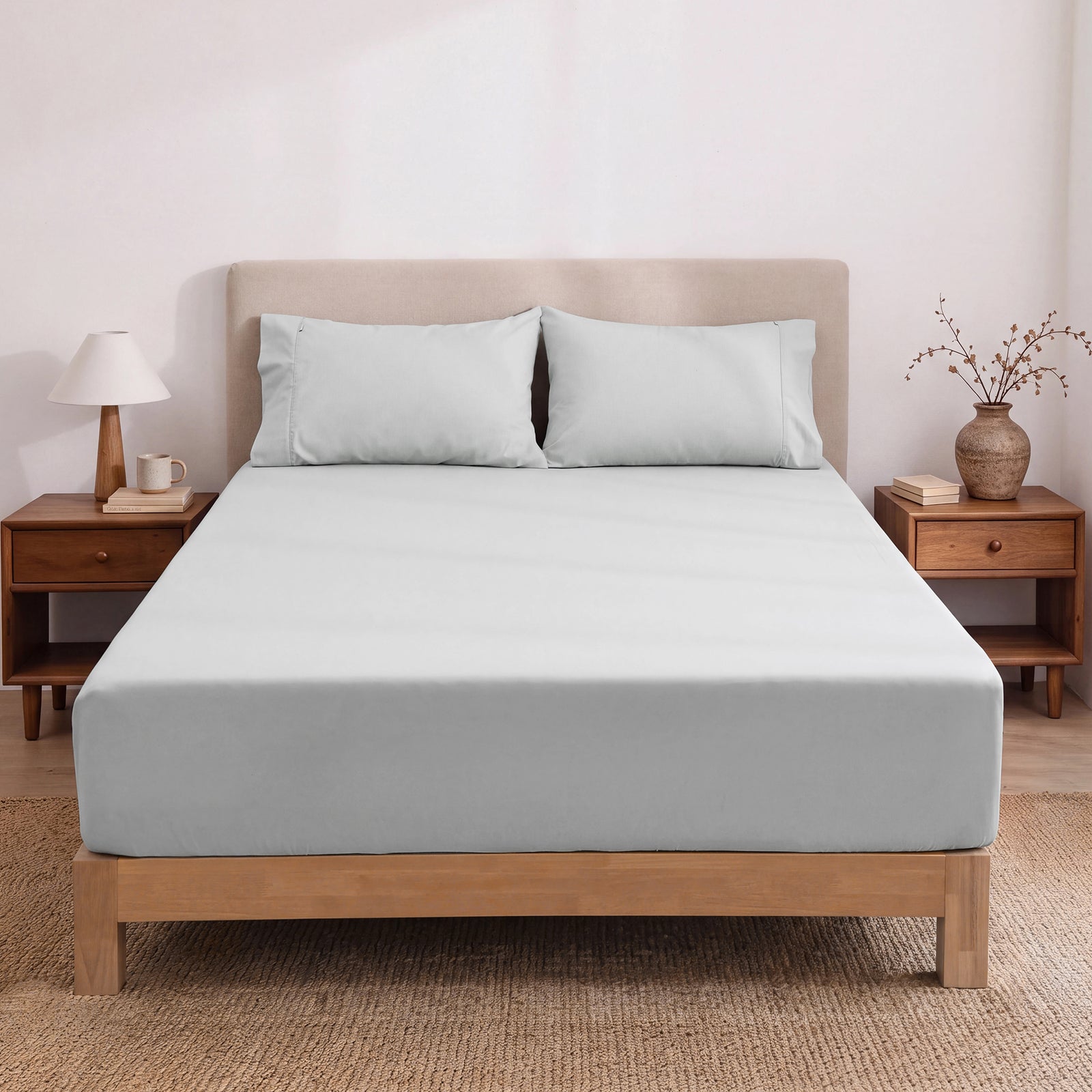 Heston 300 Thread Count Fitted Sheet Combo Silver