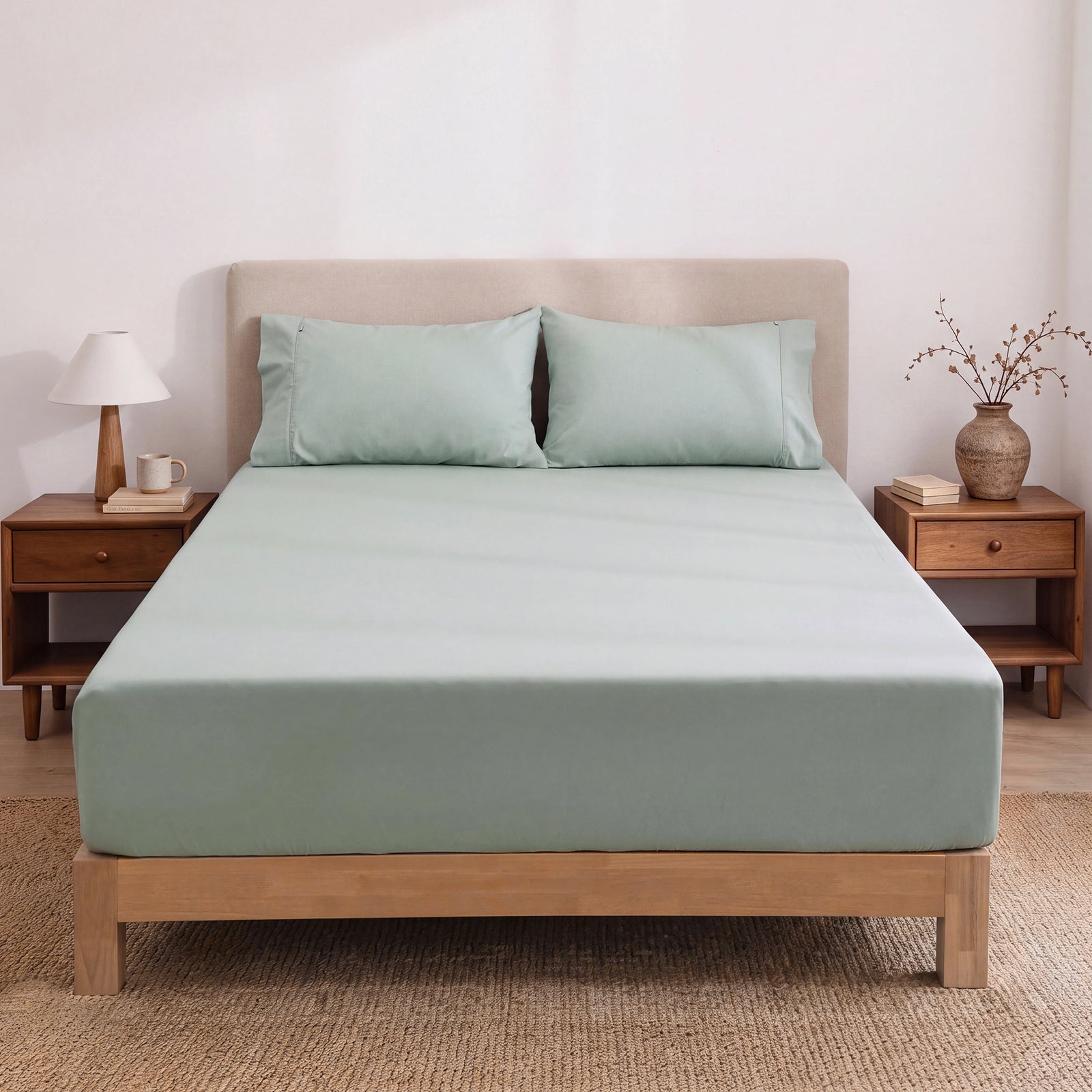 Heston 300 Thread Count Fitted Sheet Combo Sage