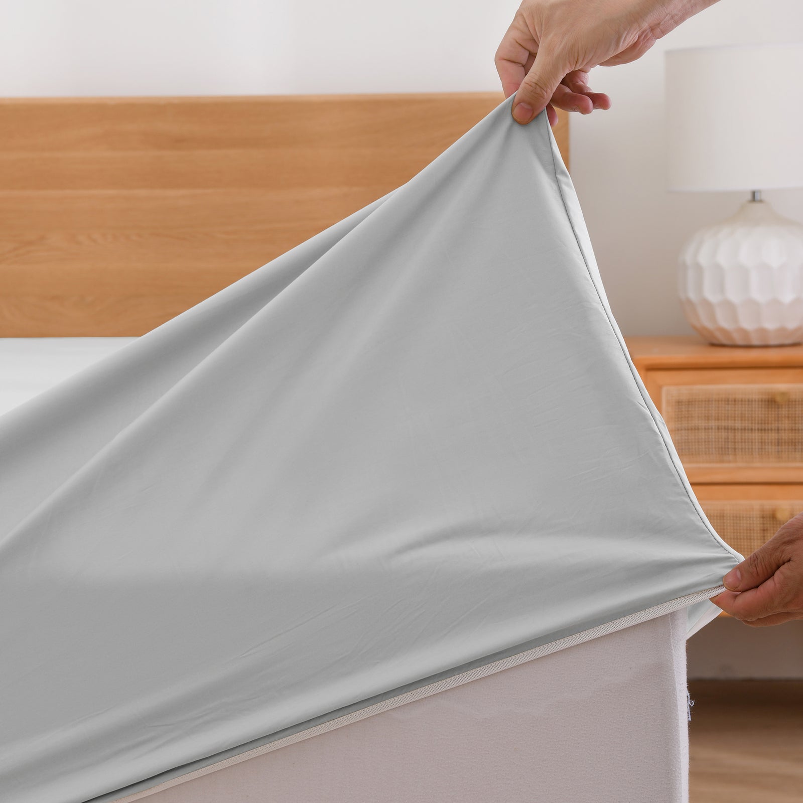 Heston 300 Thread Count Fitted Sheet Combo Silver