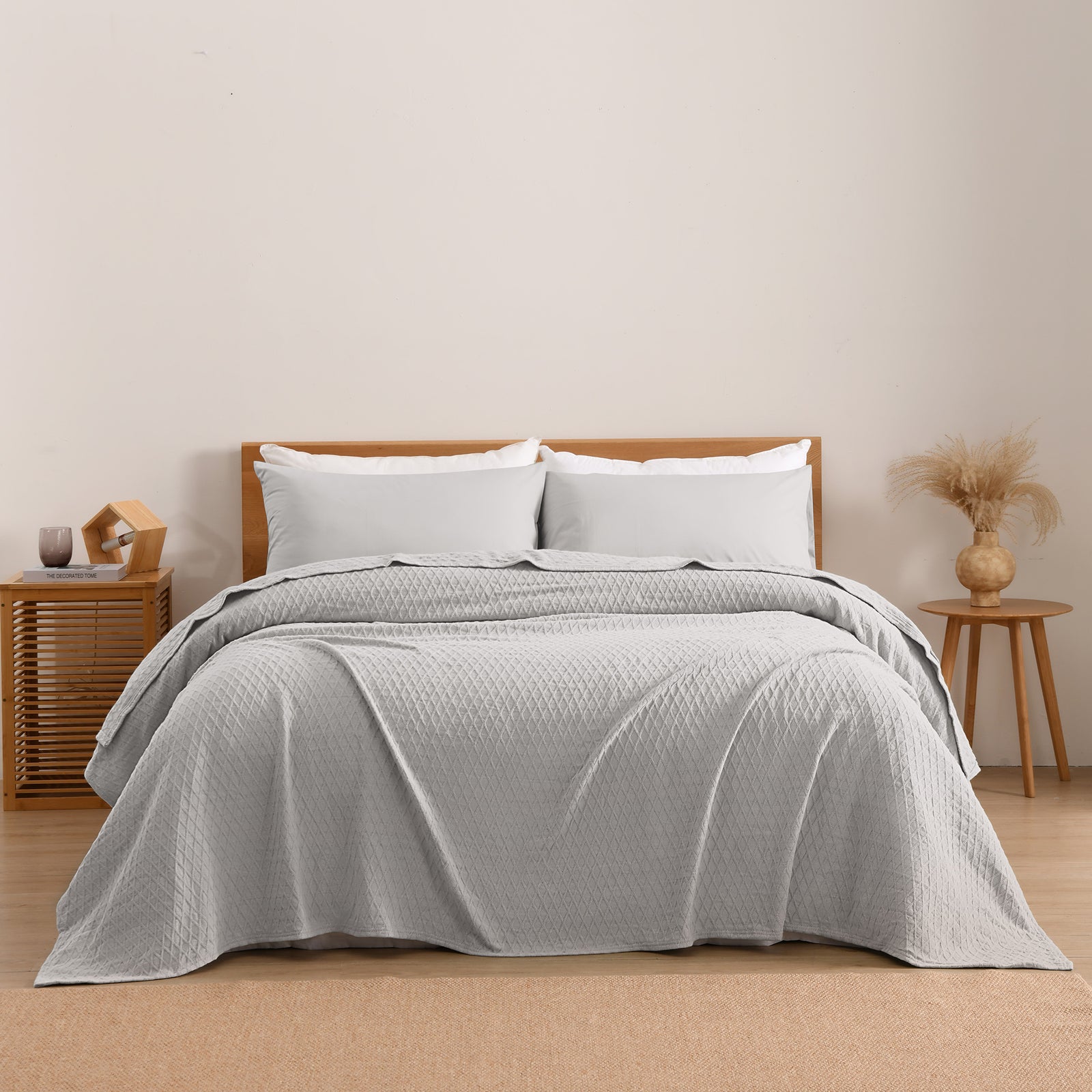 Gosford Cotton Blanket Silver