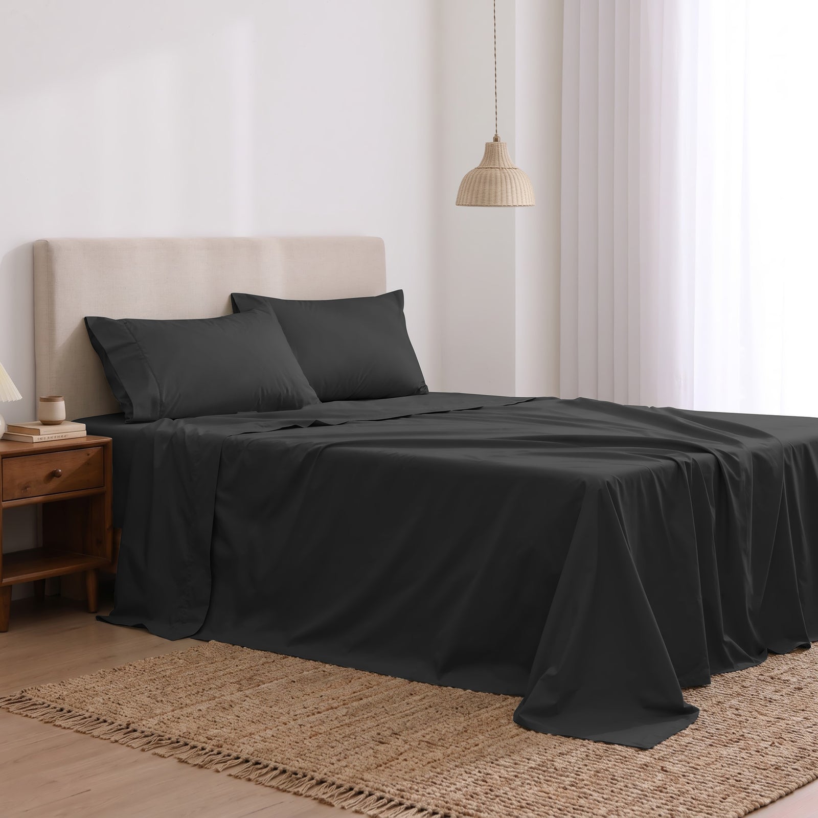 Heston 300 Thread Count Cotton Percale Sheet Sets Charcoal
