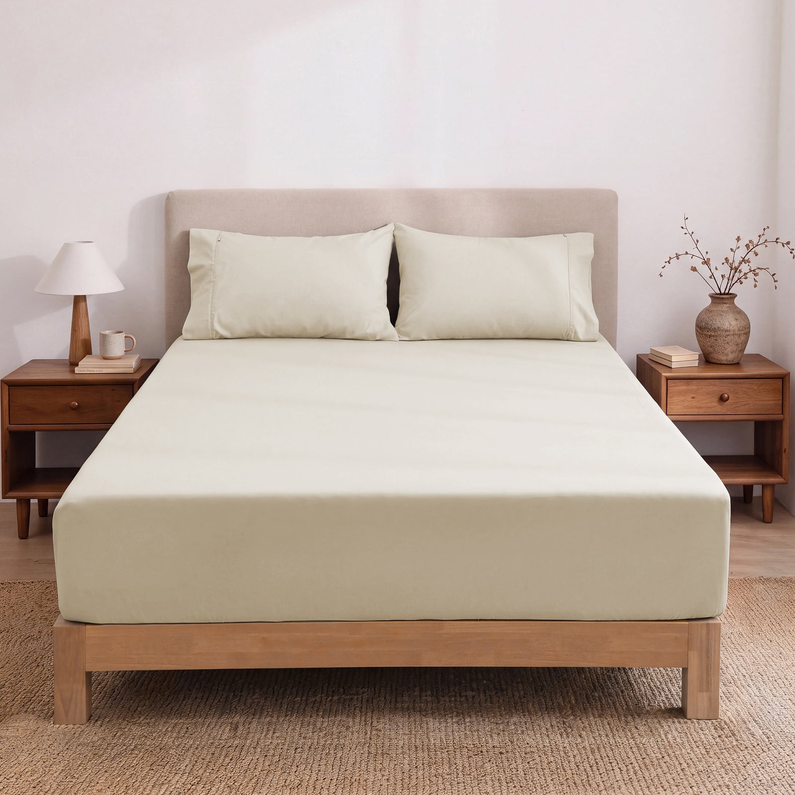 Heston 300 Thread Count Fitted Sheet Combo Stone