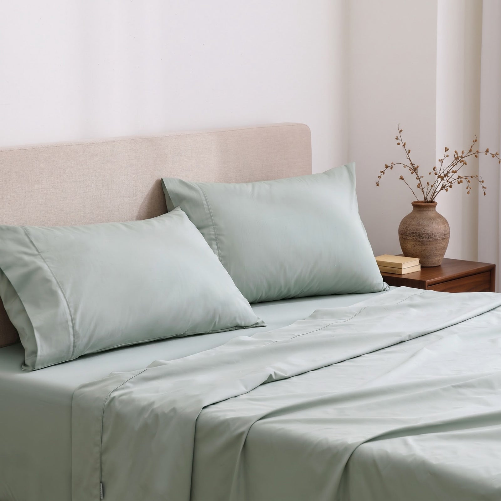 Heston 300 Thread Count Cotton Percale Sheet Sets Sage