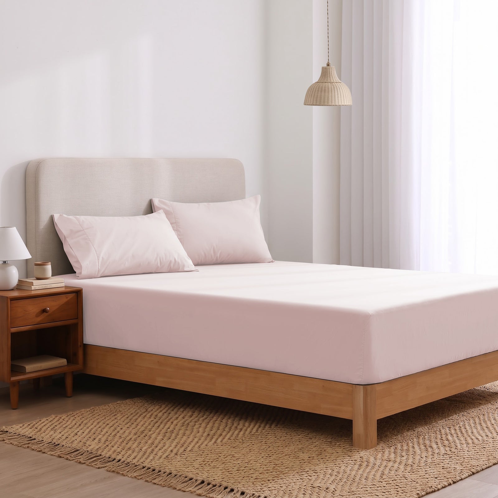 Heston 300 Thread Count Fitted Sheet Combo Pink