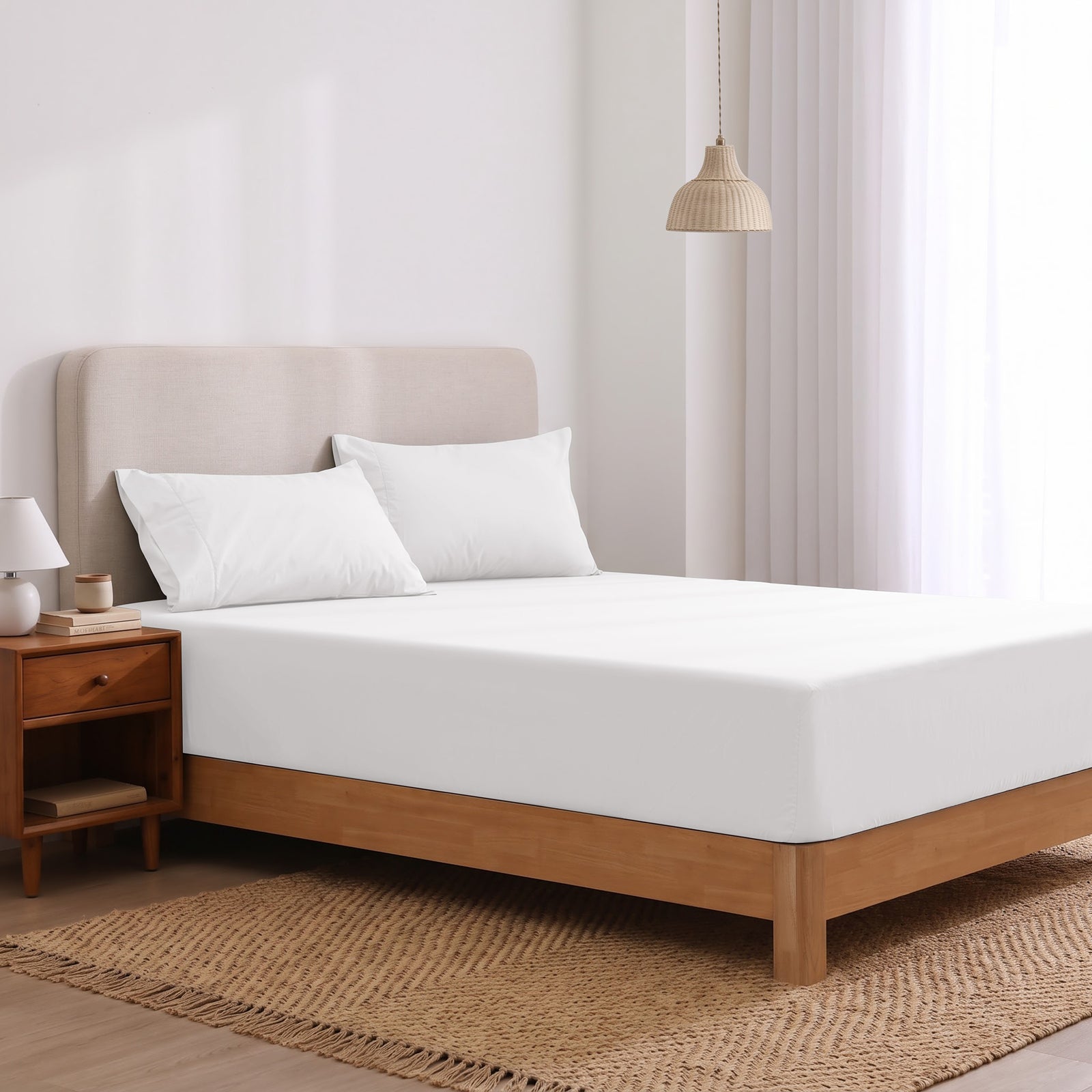 Heston 300 Thread Count Fitted Sheet Combo White