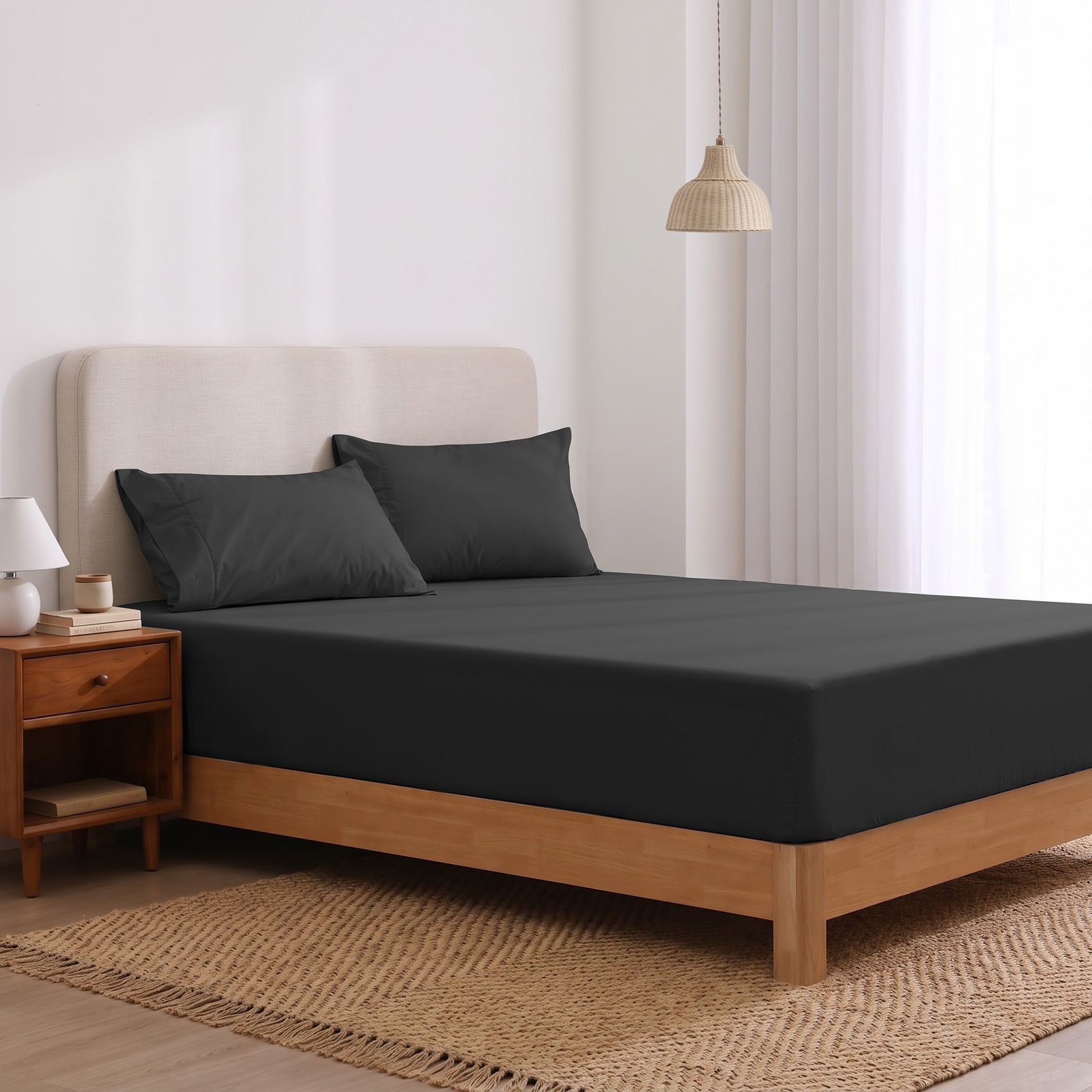 Heston 300 Thread Count Fitted Sheet Combo Charcoal