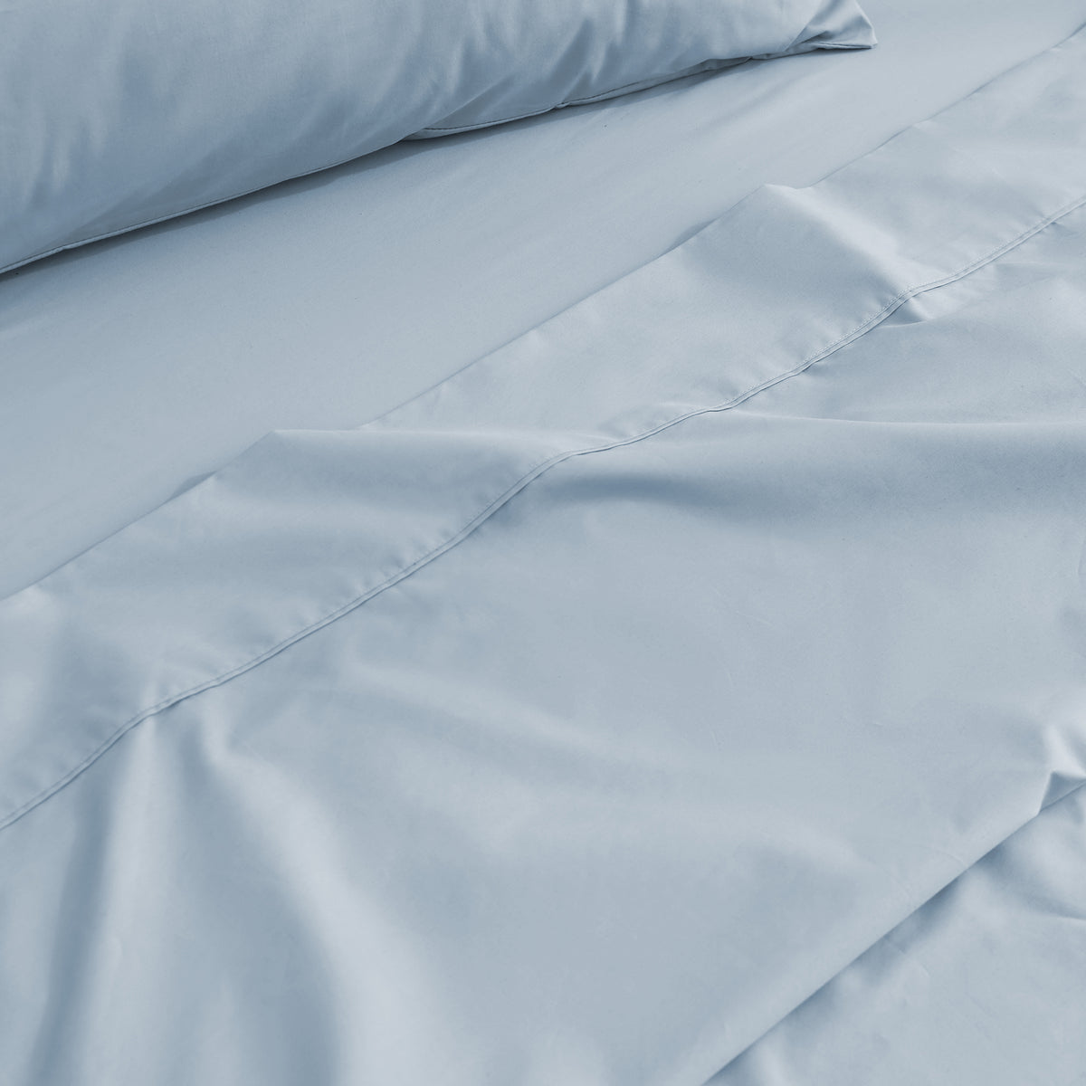 Heston 300 Thread Count Cotton Percale Sheet Sets Steel Blue