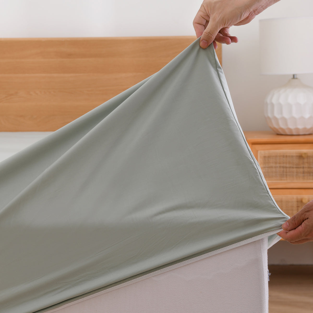Heston 300 Thread Count Fitted Sheet Combo Sage