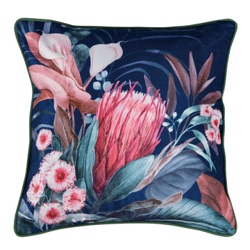 Balwyn Velvet Square Cushion Indigo