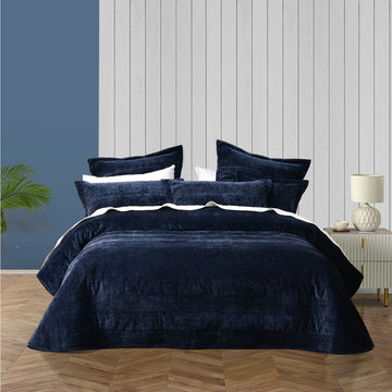 Cyrano Coverlet Set Indigo