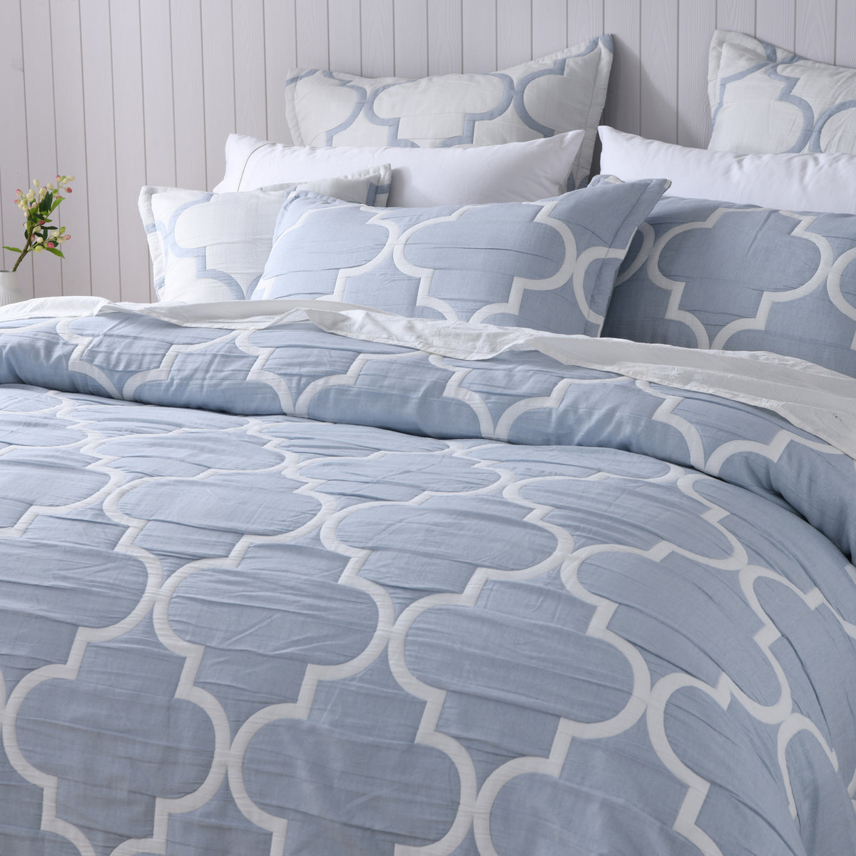 Mirabelle Reversible Bedspread Set Blue