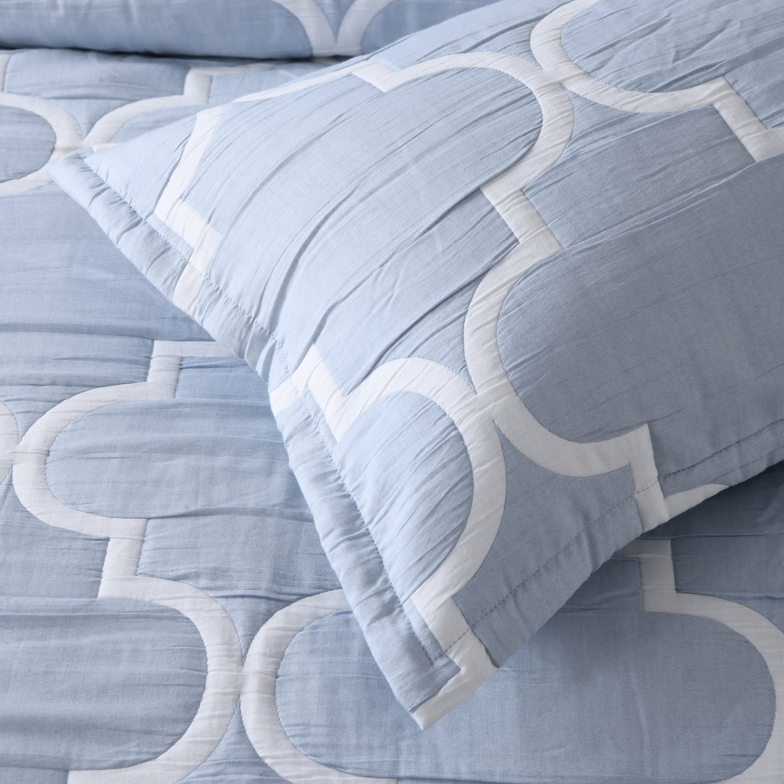 Mirabelle Reversible Bedspread Set Blue