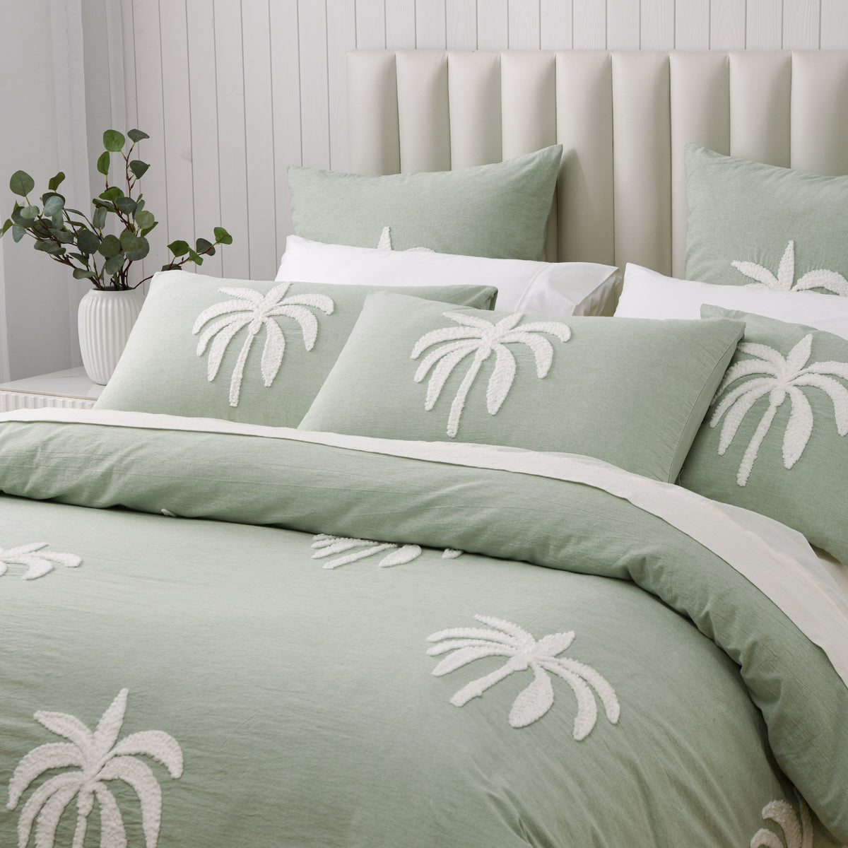 Palm Cove Quilt Cover Set Sage