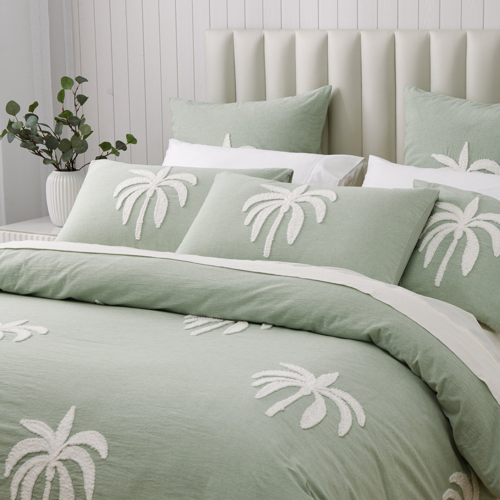 Palm Cove Quilt Cover Set Sage