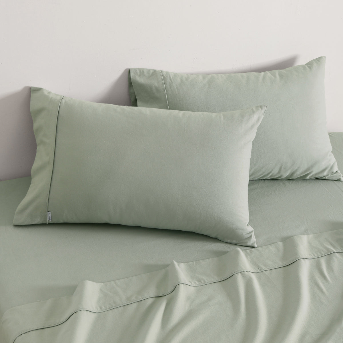 Fletcher Flannelette Cotton Sheet Sets Sage