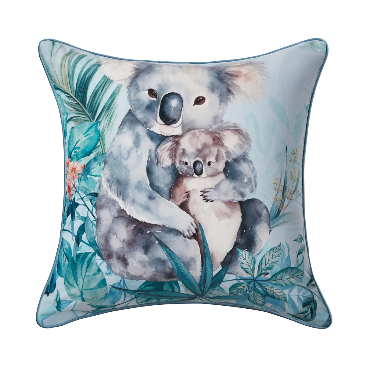 Eucalyptus Velvet Square Cushion Blue