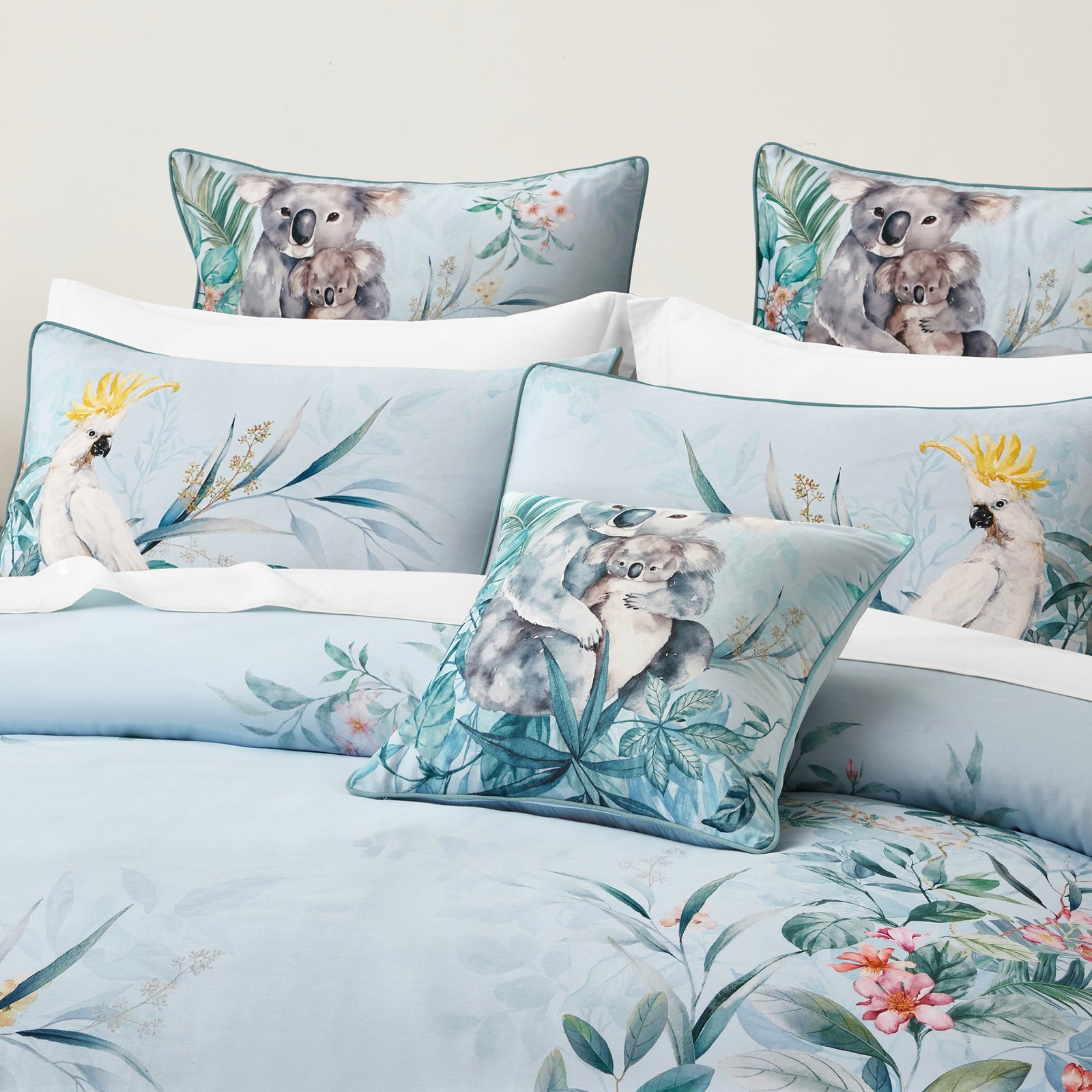 Eucalyptus Quilt Cover Set Blue