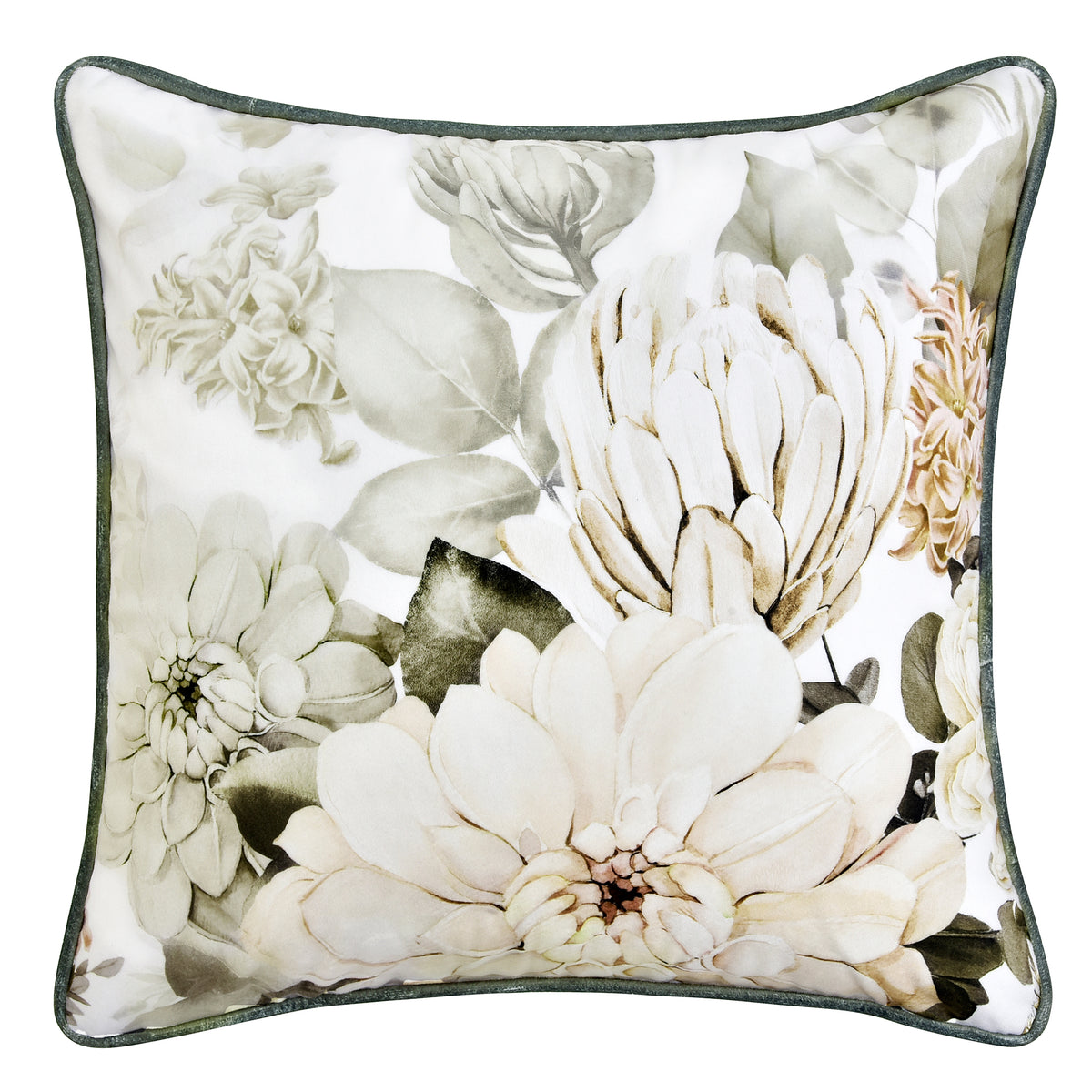 Giselle Velvet Square Cushion White