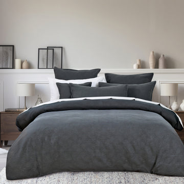 Hallston Quilt Cover Set Charcoal