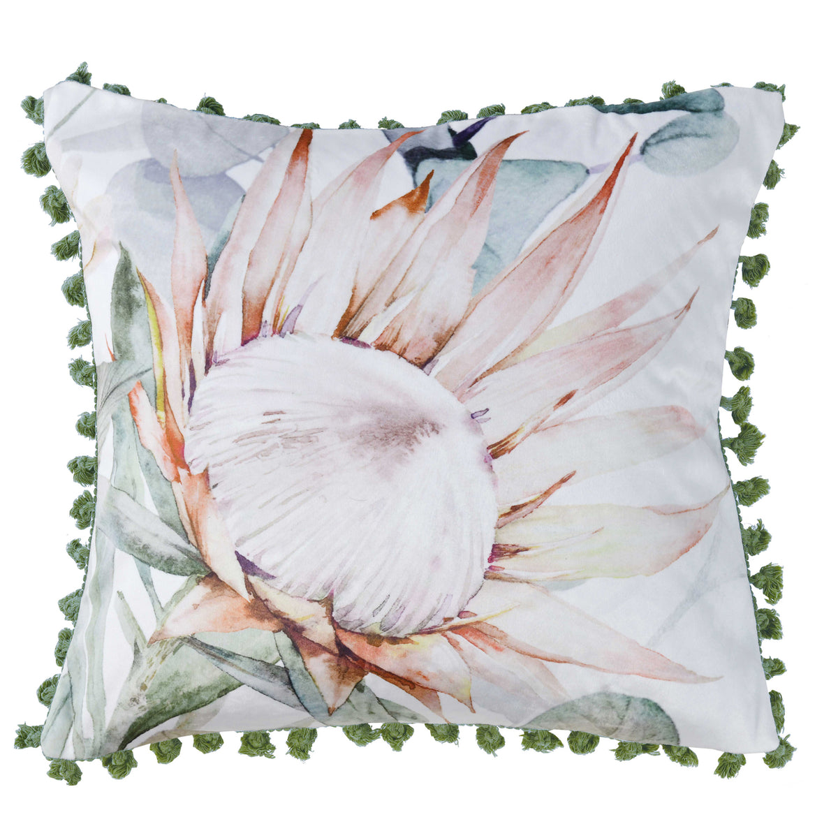 Helensvale Velvet Square Cushion White