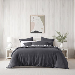 Kahlani Quilt Cover Set Charcoal