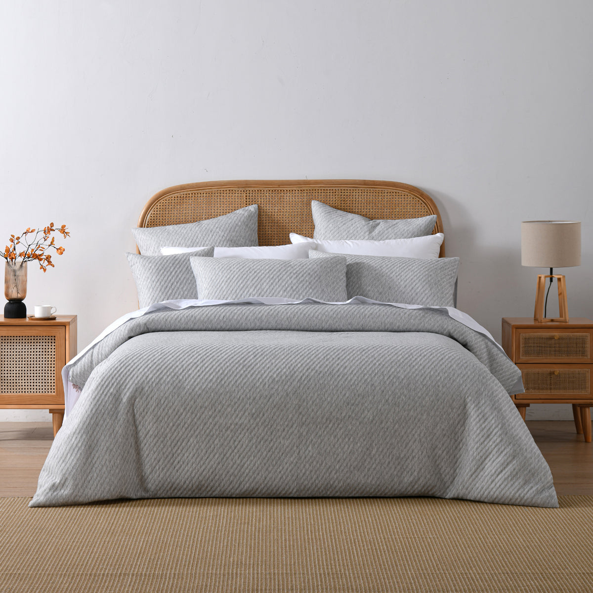 Pesaro Quilt Cover Set Grey Marle