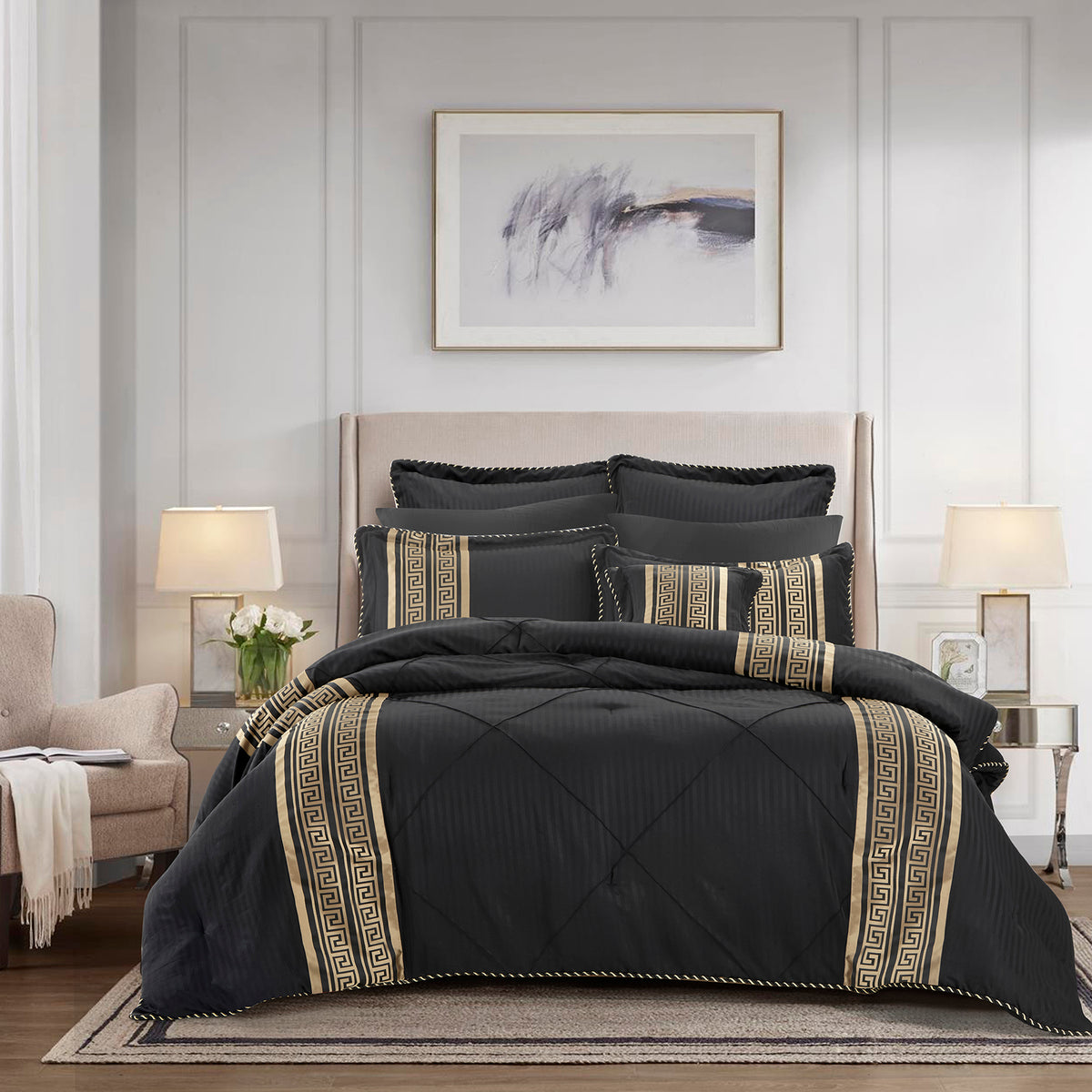Raffaello Comforter Set Black