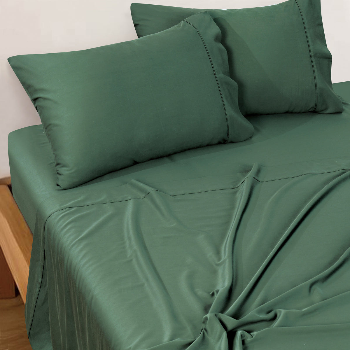 Rosebank Mega 500 Thread Count Bamboo/Cotton Sateen Weave Sheet Sets Forest Green