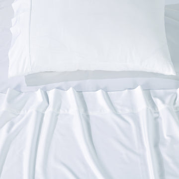 Rosebank 500 Thread Count Bamboo/Cotton Sateen Weave Queen Pillowcase (Pair) White