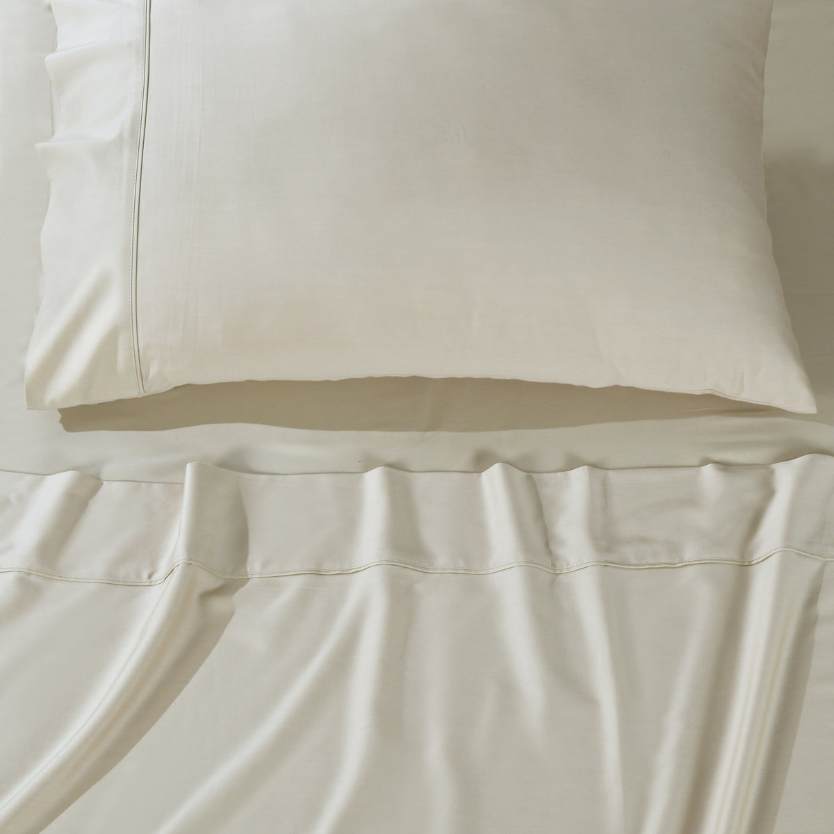 Rosebank 500 Thread Count Bamboo/Cotton Sateen Weave Queen Pillowcase (Pair) Sand