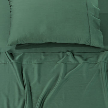 Rosebank 500 Thread Count Bamboo/Cotton Sateen Weave Queen Pillowcase (Pair) Forest Green