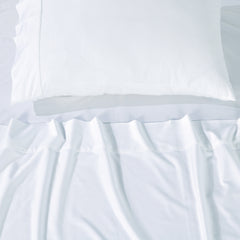 Rosebank 500 Thread Count Bamboo/Cotton Sateen Weave Queen Pillowcase (Pair) White