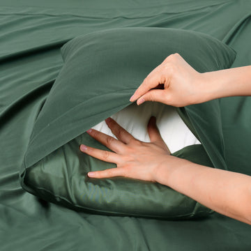 Rosebank 500 Thread Count Bamboo/Cotton Sateen Weave Standard Pillowcase (Pair) Forest Green