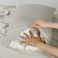 Rosebank 500 Thread Count Bamboo/Cotton Sateen Weave Standard Pillowcase (Pair) Sand