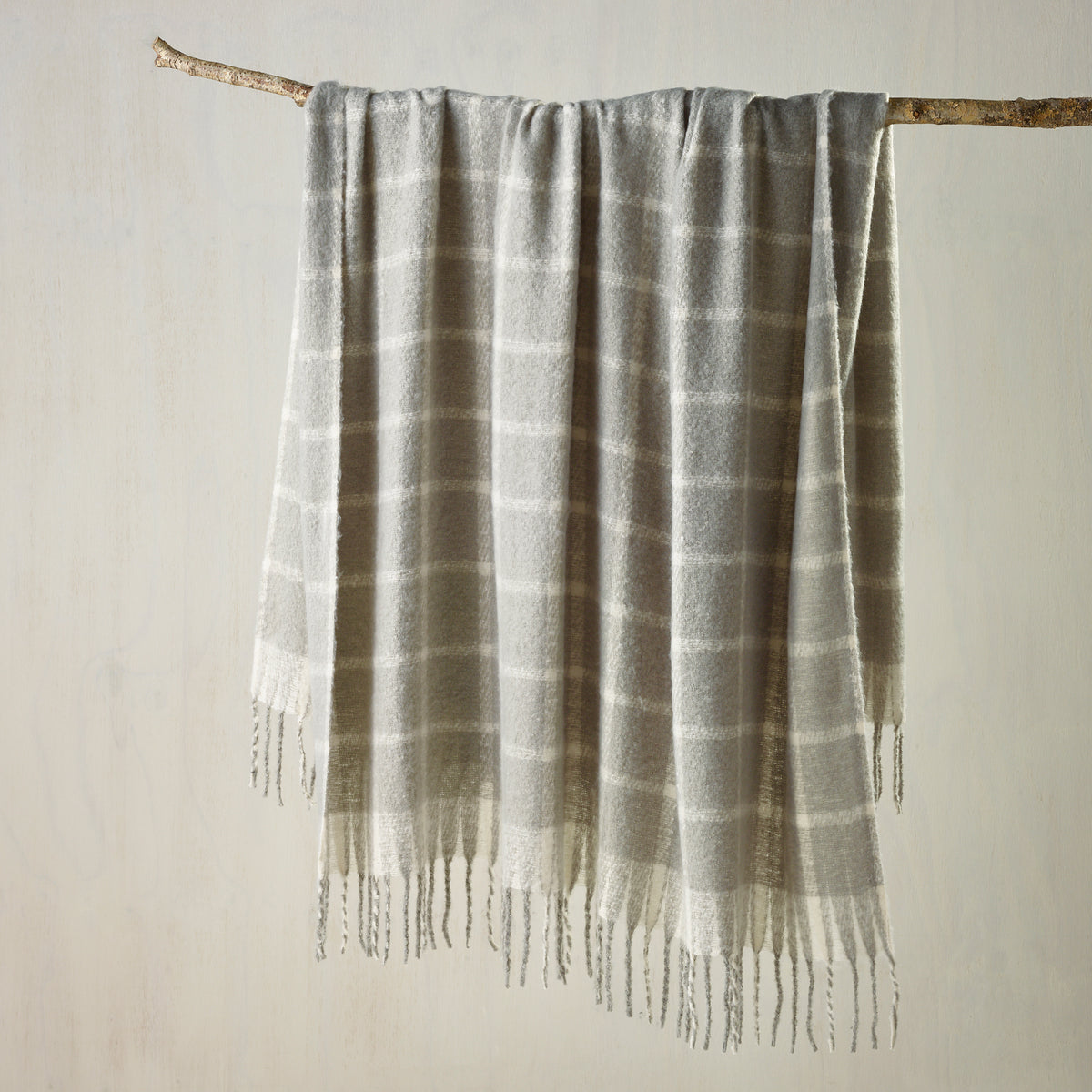 Maldon Faux Mohair Throw Rug Silver