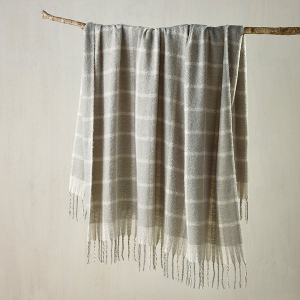 Maldon Faux Mohair Throw Rug Silver | Bianca Throws