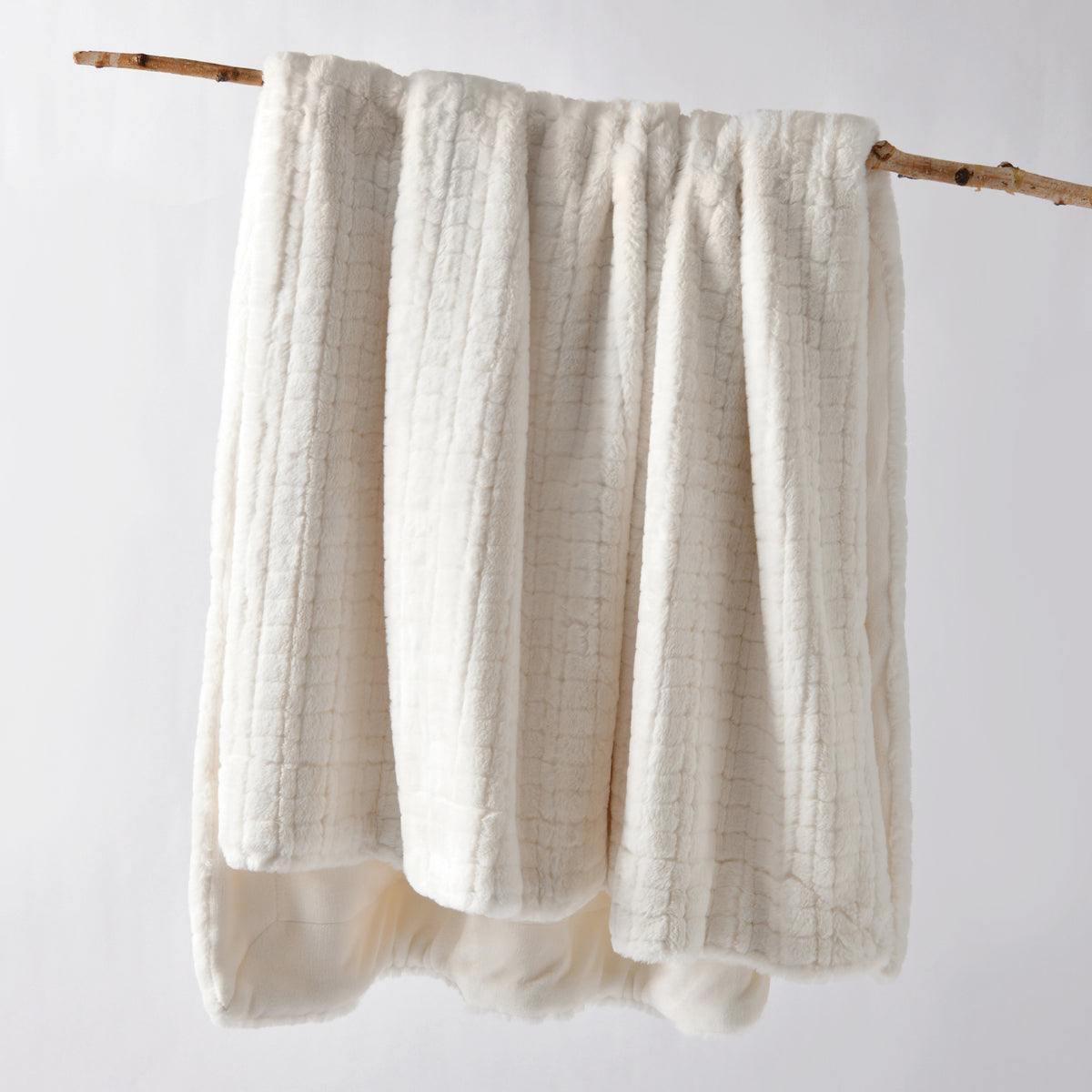 Tambar Faux Fur Throw Rug Natural