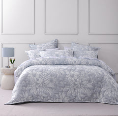 Whispering Lily Quilt Cover Set Powder Blue