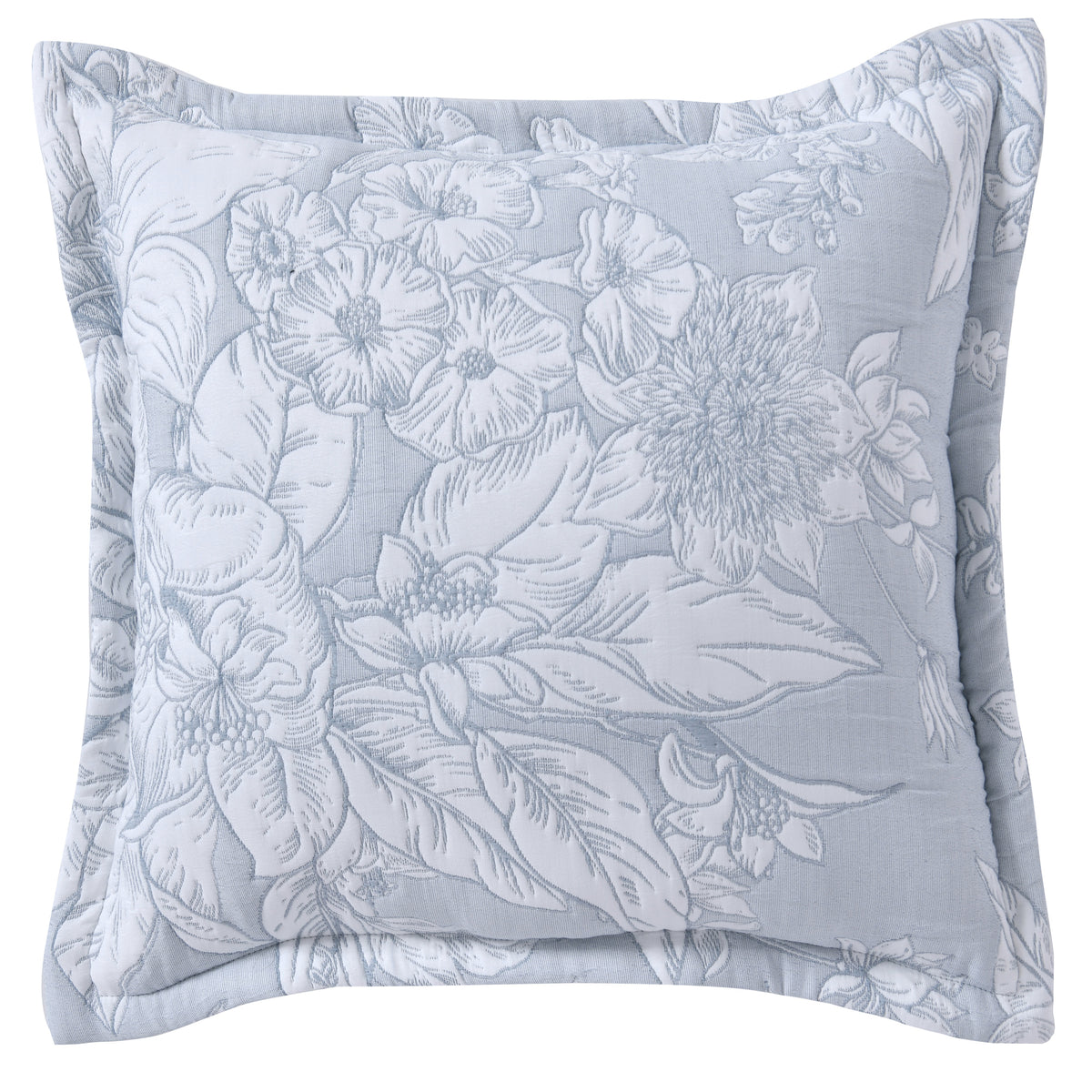 Whispering Lily Square Cushion Powder Blue