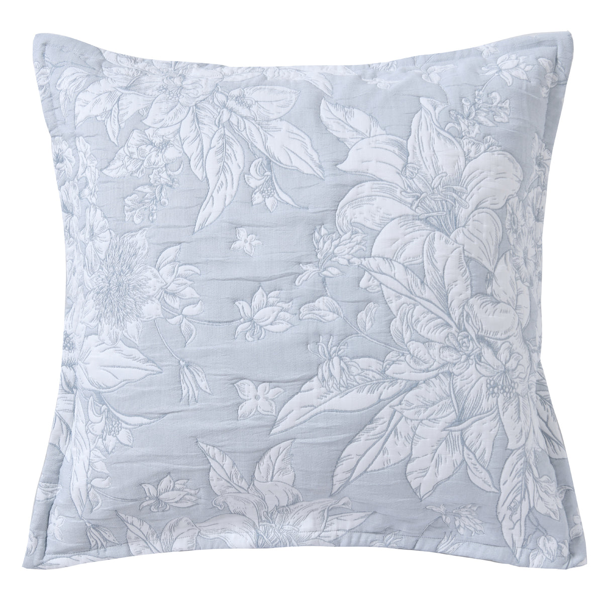 Whispering Lily European Pillowcase Powder Blue