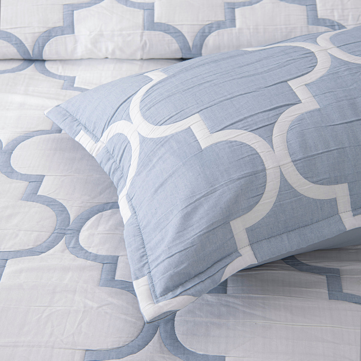 Mirabelle Reversible Bedspread Set Blue