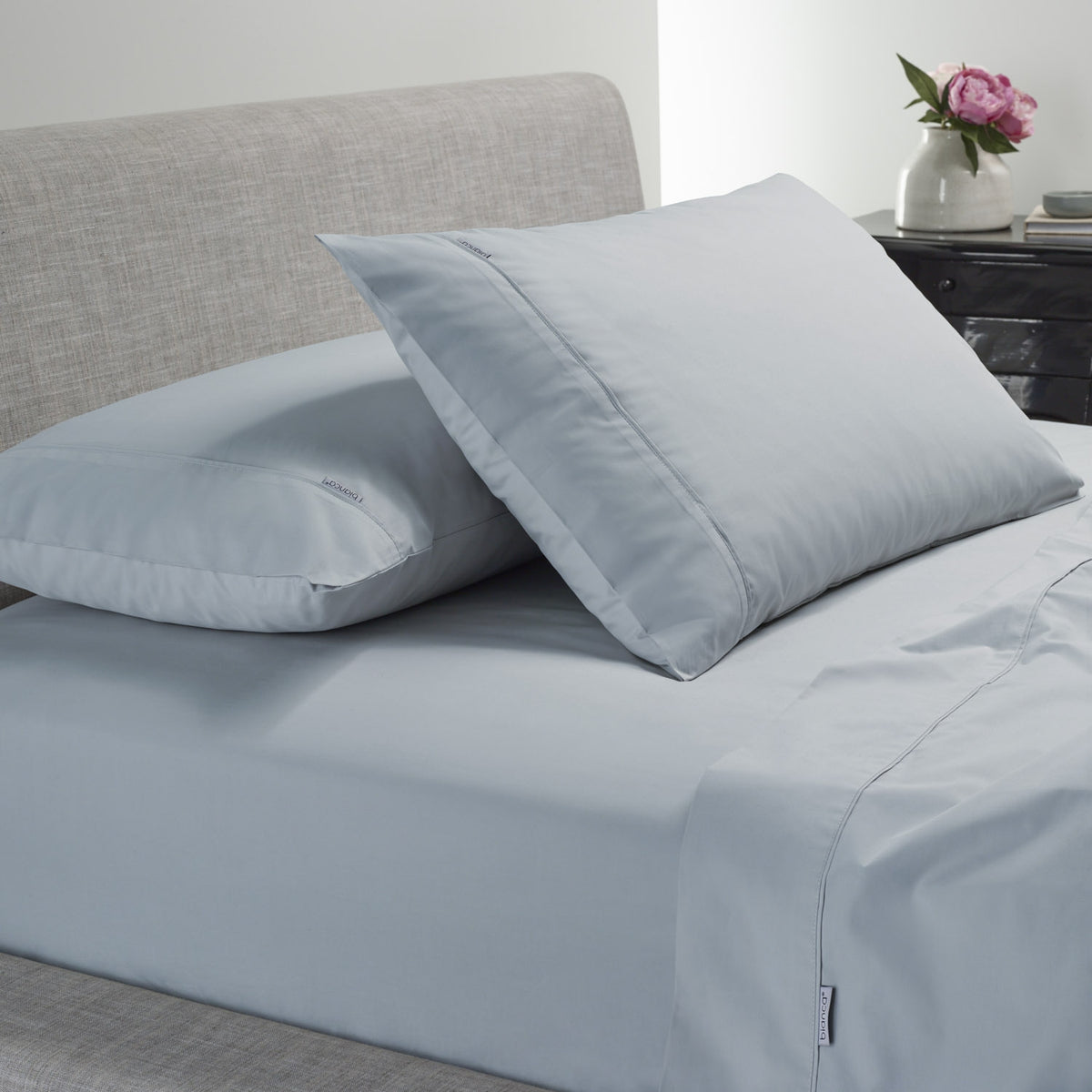 Heston 300 Thread Count Cotton Percale Sheet Sets Steel Blue