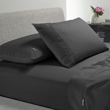 Heston 300 Thread Count Cotton Percale Sheet Sets Charcoal