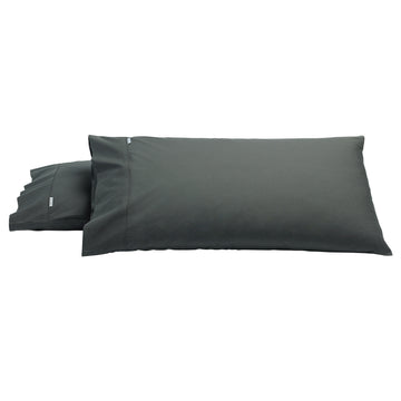 Heston King Size Pillowcase 300 Thread Count Cotton Percale (Pair) Charcoal