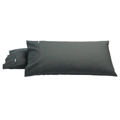 Heston King Size Pillowcase 300 Thread Count Cotton Percale (Pair) Charcoal