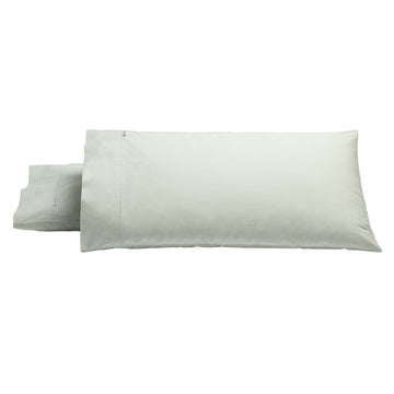 Heston King Size Pillowcase 300 Thread Count Cotton Percale (Pair) Silver