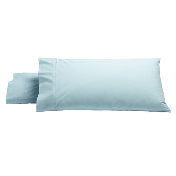 Heston King Size Pillowcase 300 Thread Count Cotton Percale (Pair) Steel Blue