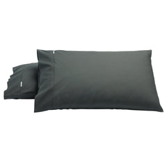 Heston 300 Thread Count Cotton Percale Standard Pillowcase (Pair) Charcoal