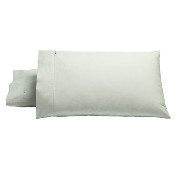 Heston 300 Thread Count Cotton Percale Standard Pillowcase (Pair) Silver
