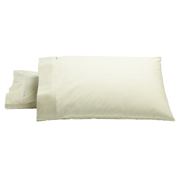 Heston 300 Thread Count Cotton Percale Standard Pillowcase (Pair) Stone